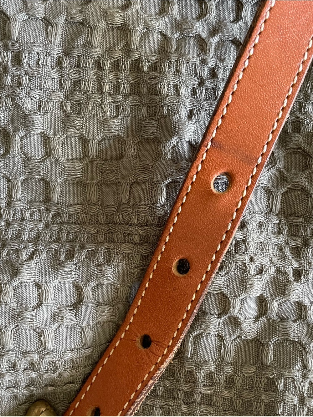 Dooney & Bourke Beige Pebbled Leather Crossbody with Tan Trim - Picture 13 of 16